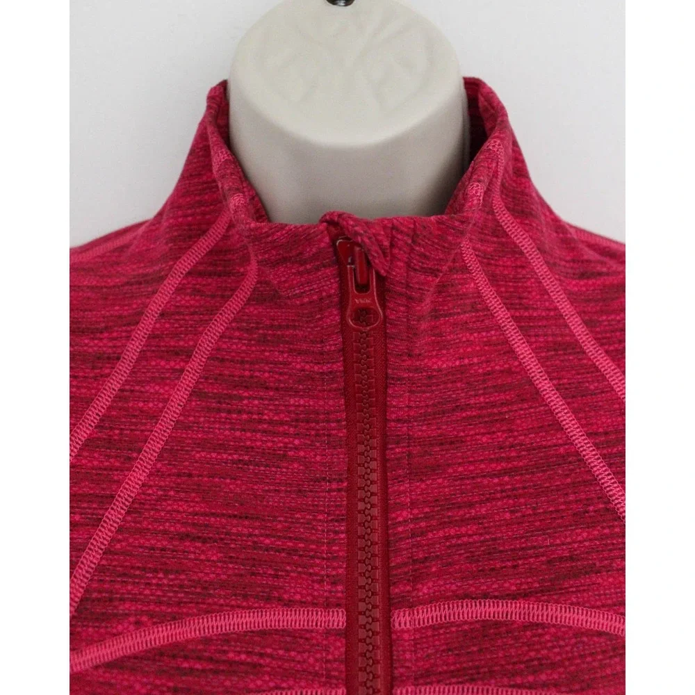 Lululemon Define Jacket Size 12 Pink Space Dye‎ Full Zip Thumbholes Original